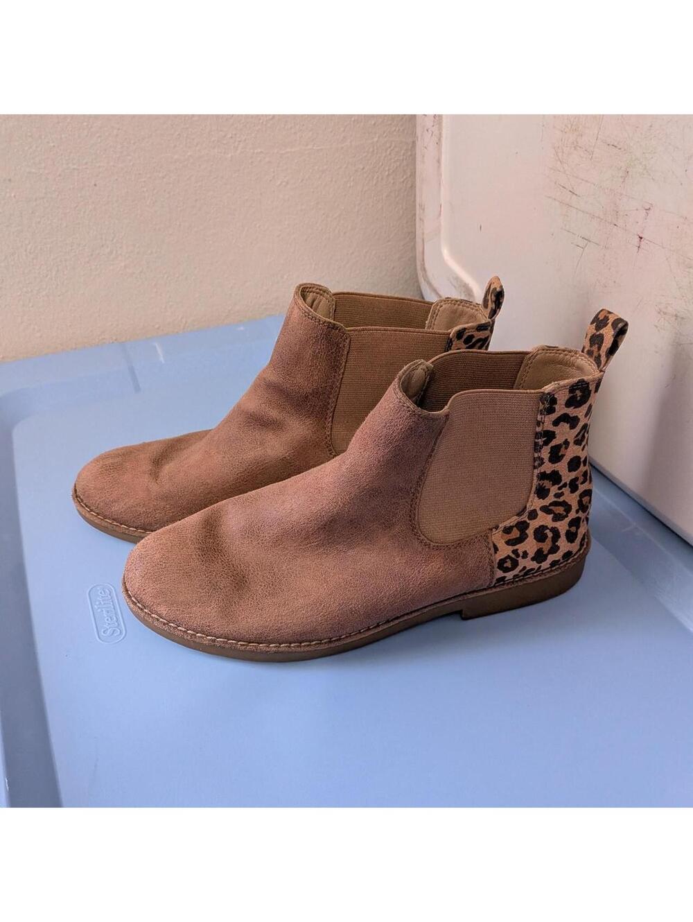 Seven Dials Tan Leopard Back Chelsea Ankle Boots Womens 8 - Picture 3 of 7